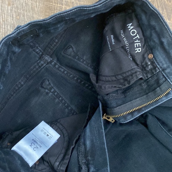 MOTHER HIGH WAISTED LOOKER IN BLACKBIRD HI RISE SKINNY FULL LENGTH DARK WASH - Picture 15 of 16